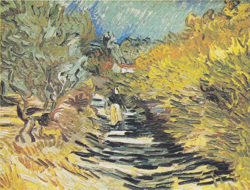Vincent Van Gogh A Road at Saint Remy with Female Figure china oil painting image